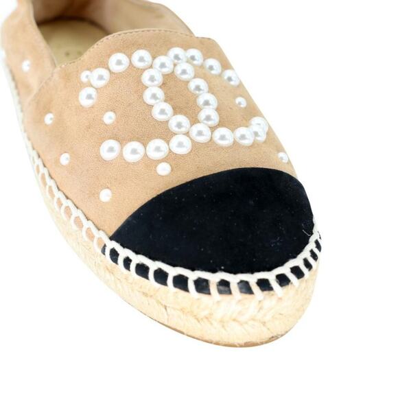 COPY - Chanel Espadrille 36 Suede Mother of Pearl CC Flats CC-S0207P-C043 - Picture 8 of 11
